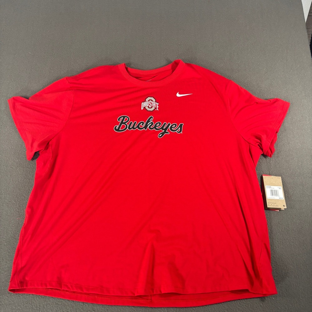 Nike Ohio State Buckeyes Dri-FIT Shirt Mens XXL Red Short Sleeve 0347-65N-OH-DF2